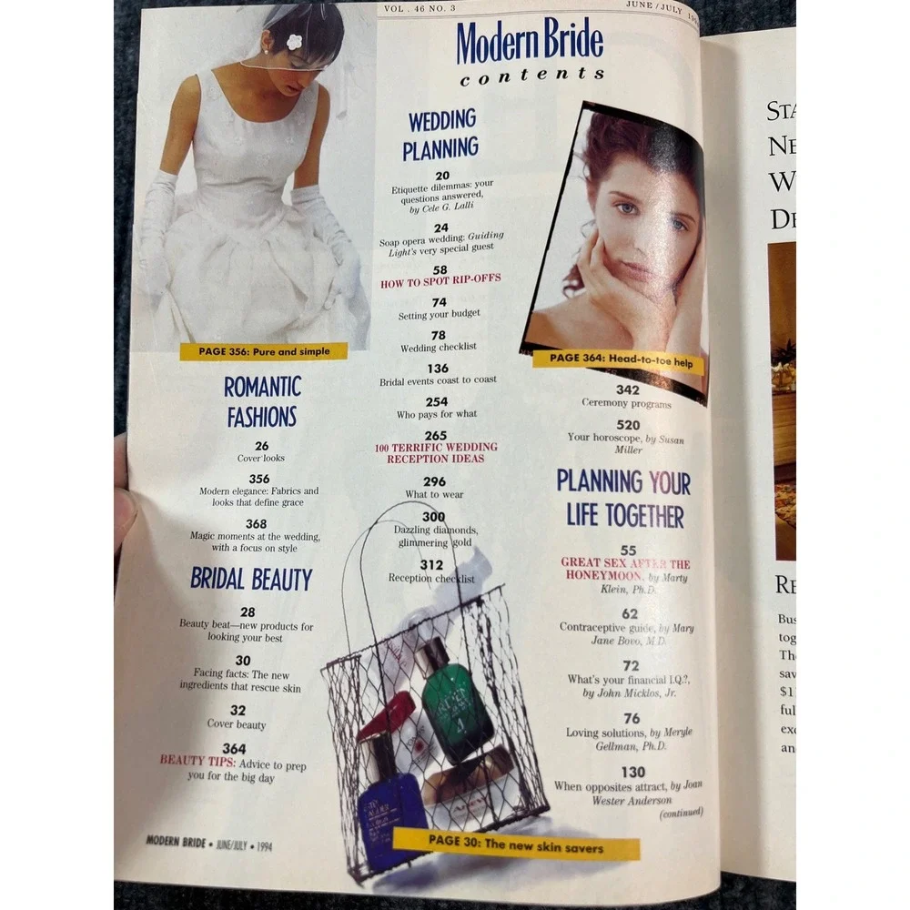 Vintage MODERN BRIDE Magazine June July 1994 Vintage Wedding Gowns 90s Fashion